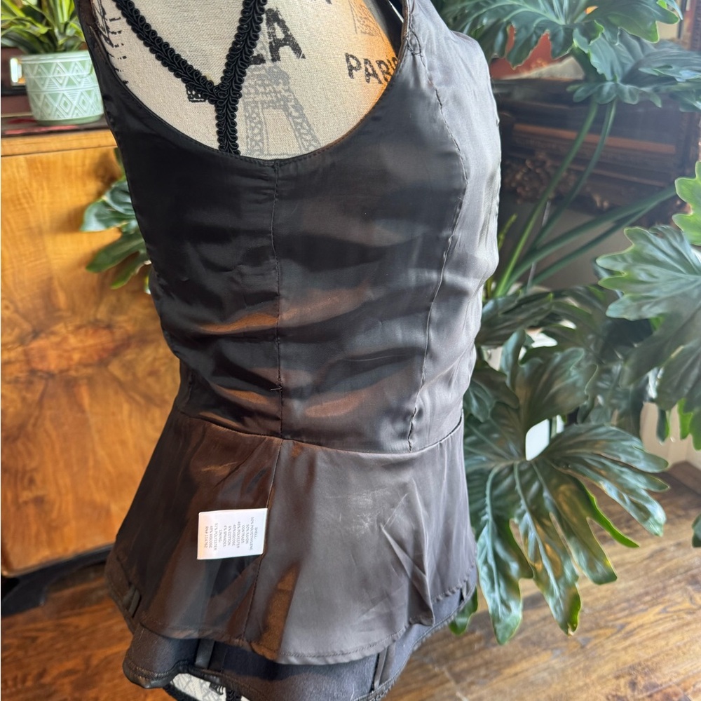 Tinly Road Black Faux Leather Peplum Top - Picture 6 of 7